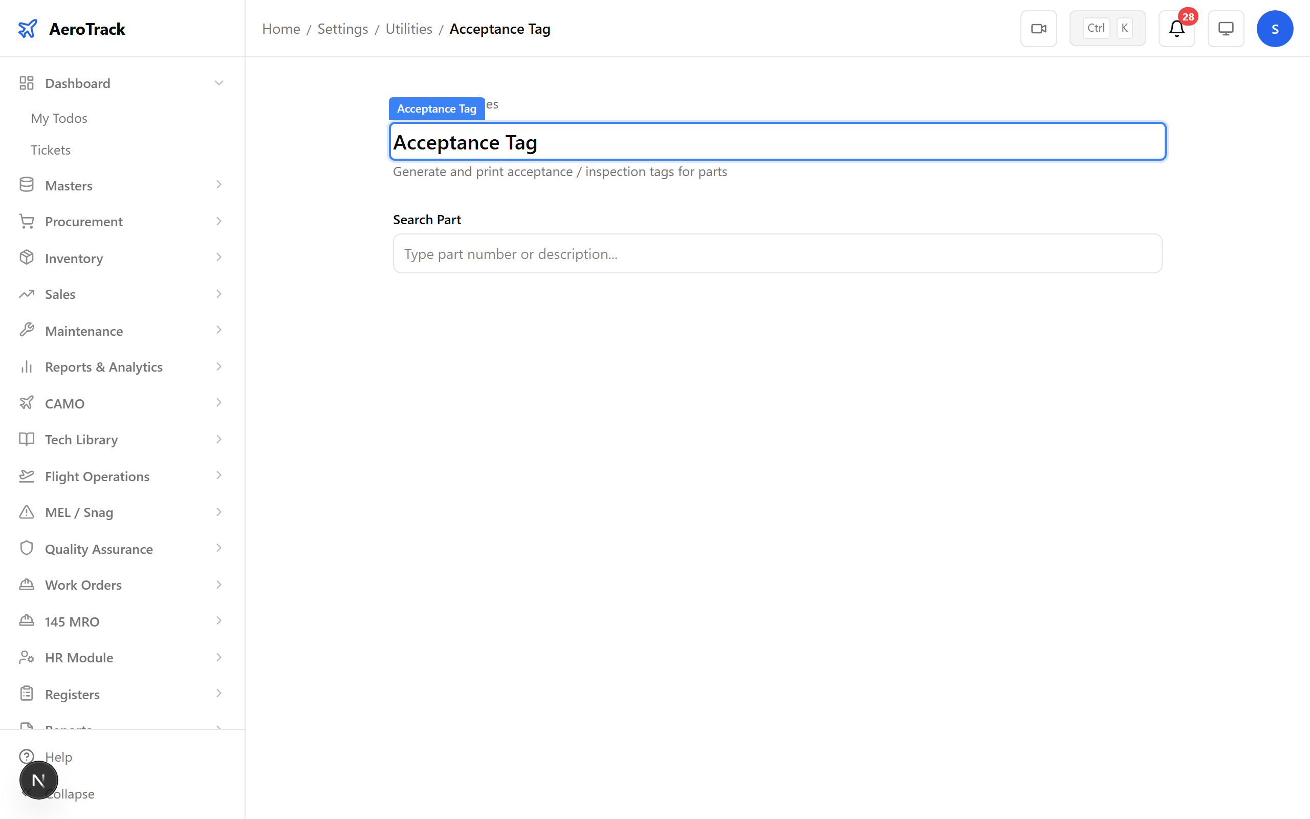 Acceptance Tag generator