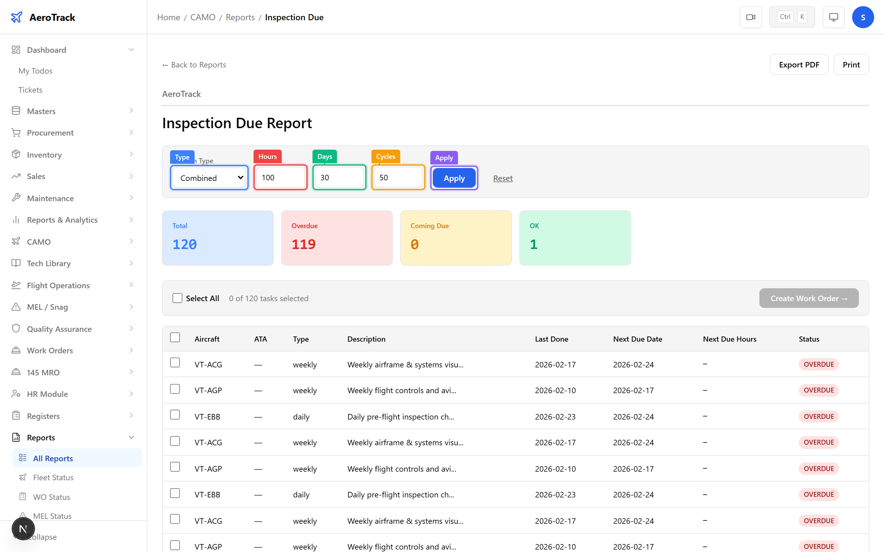 Horizon selector with type, hours, days, and cycles threshold fields